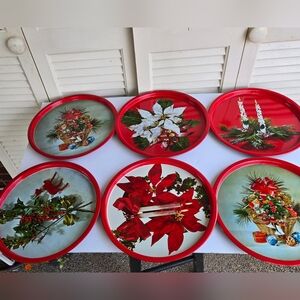 Holiday Red Decorative Tray Set